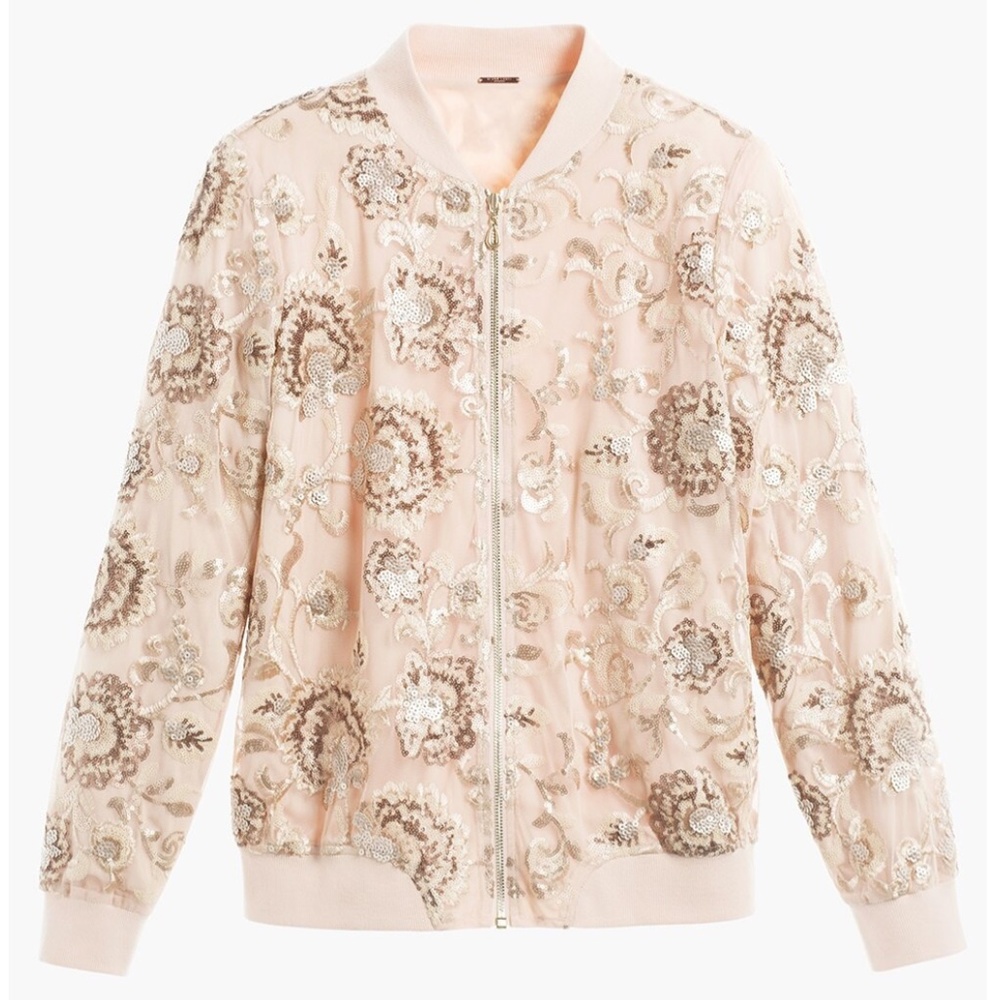 Black label SEQUINED BOMBER JACKET